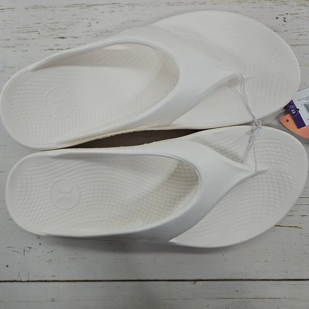 Hurley Injection Mens Size 11 Cream Flip Flop Sandals Casual‎ Recovery Non Slip